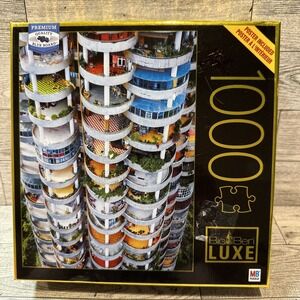 MB Big Ben Luxe 1000 PC Puzzle 20x27" Apartment Building Factory Sealed Bag